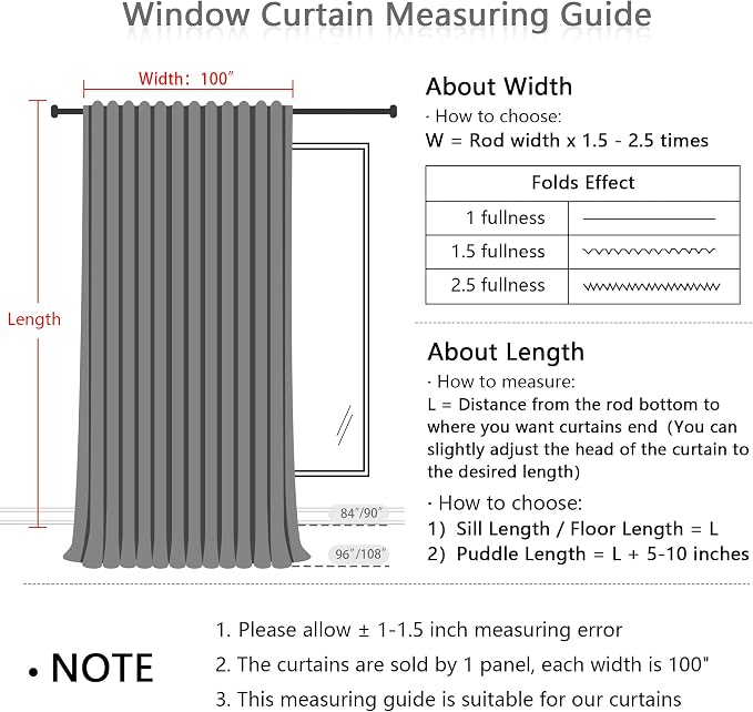 MYSKY HOME Floor to Ceiling Curtains 108 Inches Long White Semi Sheer Sliding - Image 3