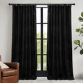 RYB HOME Black Velvet Curtains 96 inch, W52 x L96 inch, 2 Panels by RYBHOME