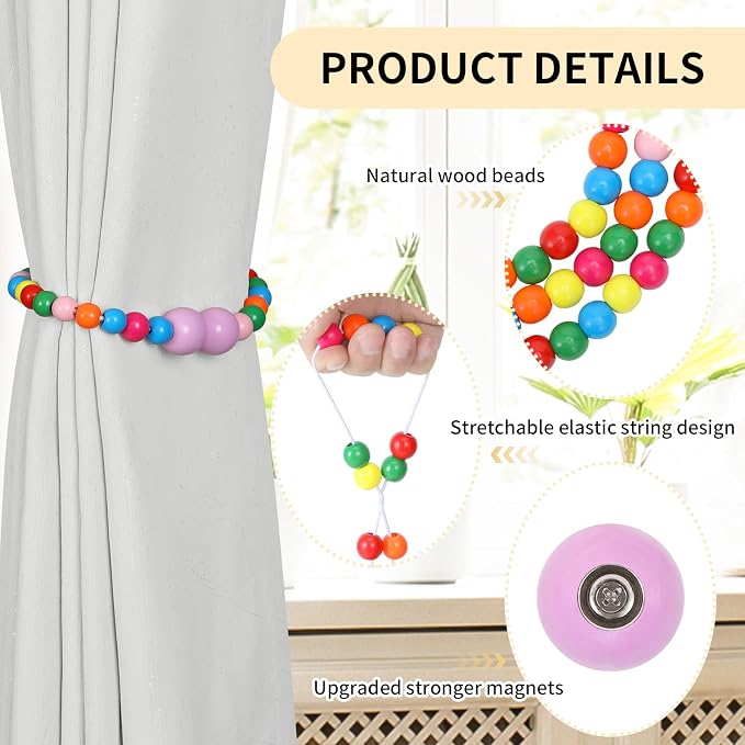 KLOGTSIND Magnetic Curtain Tiebacks, 6 Pack Curtain Holdbacks - Image 5