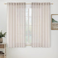 MIULEE White Linen Curtains 52x63 Inch Long 2 Panel by MIULEE