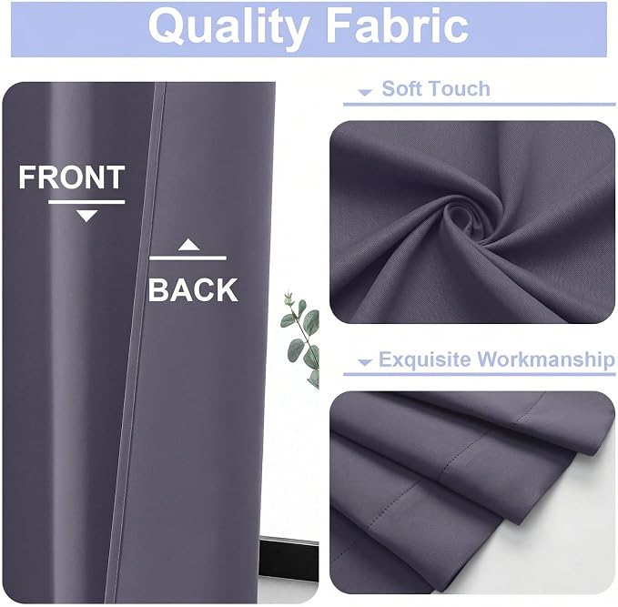 Simplebrand Ava Greyish Purple Blackout Curtains - Image 3
