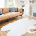 ORINOVA White Faux Rabbit Shaggy Fur Rug 4x6 Area Rugs by ORINOVA