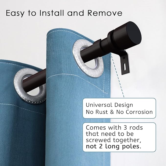 Byondeth Curtain Rods for Windows 16 to 48 or 60 Inches Max Adjustable Length 1 - Image 2