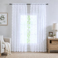 YJ YANJUN Vintage Lace Curtains 84 Inches Long Brilliant White 2 Panels | by YJYANJUN