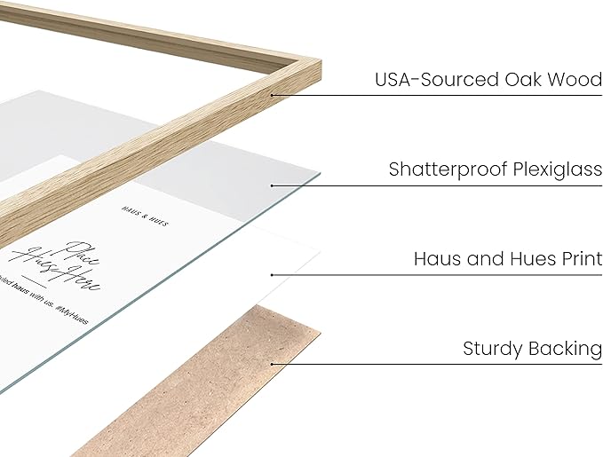 HAUS AND HUES 12x18 Picture Frames For Wall - Set Of 4 Poster Frames 12x18, Picture Frames 12x18, 12x18 Frames, Frames 12 X 18, Gallery Wall Frame Set, 12x18 Poster Frame (Beige Frame)