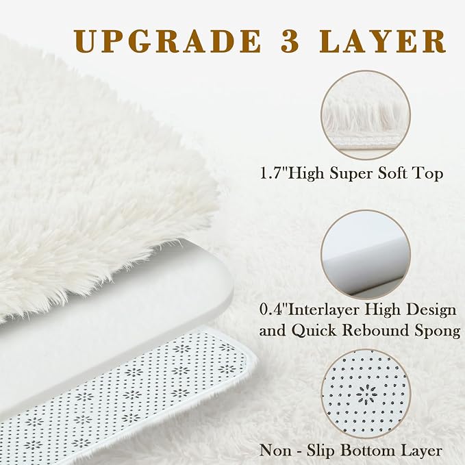 Area Rugs 10x14 Living Room, Shaggy Carpet Soft Plush Furry Bedside Rug Large - Image 4