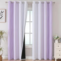 Lilac and Greyish White Ombre Blackout Curtains Living Room 84 Inches Long | by ESTELARTEXTILER