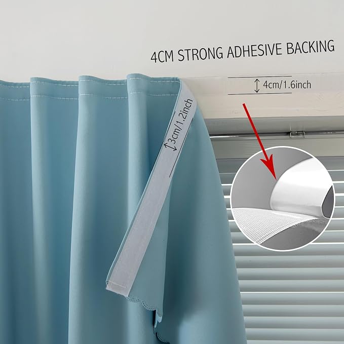 Self Adhesive Curtains, Portable Blackout Curtains Fabric Curtains - Image 7