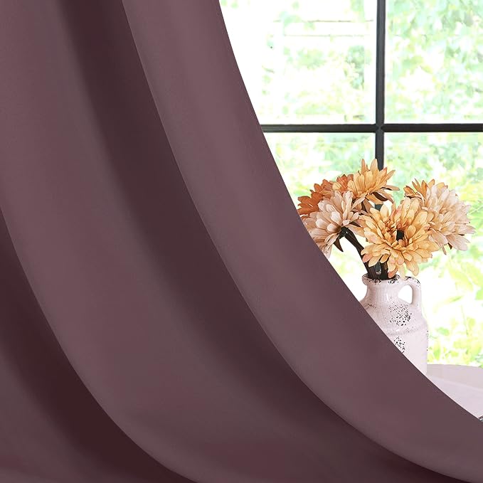 NICETOWN Dry Rose Blackout Shack Curtains Noise Reducing, Thermal Insulated and - Image 6
