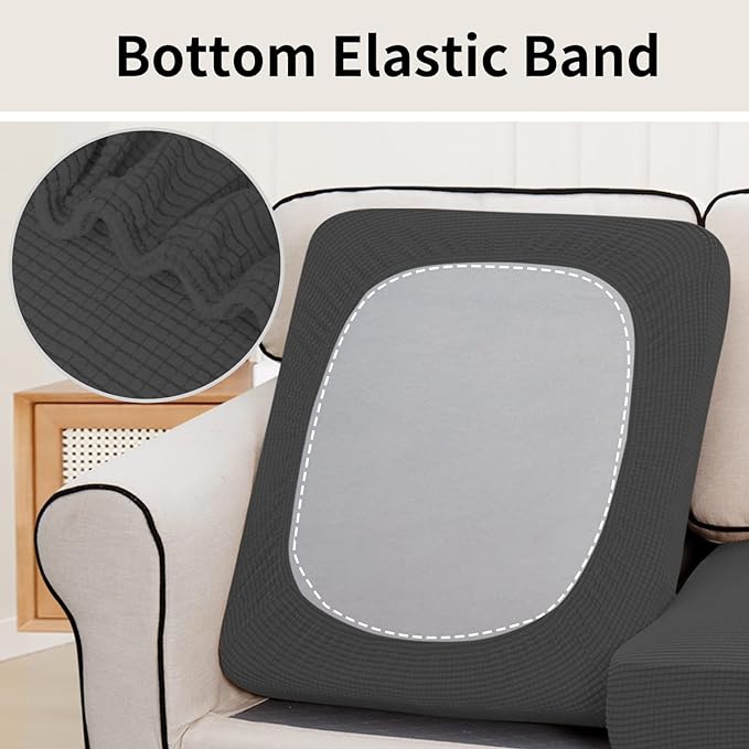 Easy-Going Stretch 3 Pieces Couch Cushion Cover - Image 4