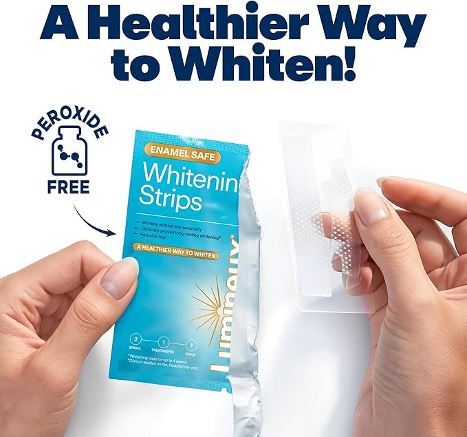 Lumineux Teeth Whitening Strips 21 Treatments – Peroxide Free - Enamel Safe for Whiter Teeth - Whitening Without The Sensitivity - Dentist Formulated - Sensitivity