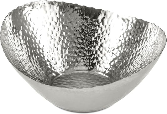 Monarch Abode Hand Hammered Decorative Bowl for Home Decor, 7.5-Inch Polished Stainless Steel – Key Bowl for Entryway Table, Catch All, Decorative Fruit Basin, Key Holder, Bowls for Home Decor