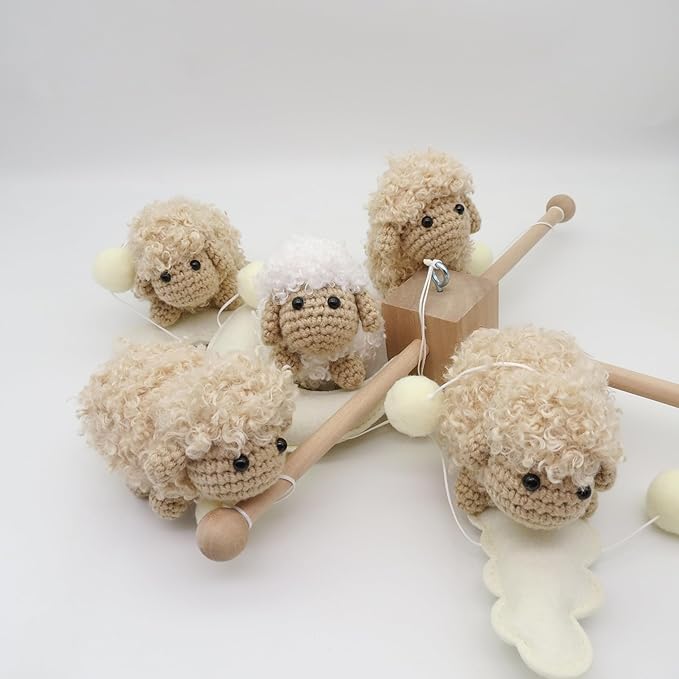 Sheep Crib Mobile Neutral Baby Mobile for Crib Sheep Baby Crib Mobile for Girls Boys Boho Nursery Baby Mobile for Bassinet