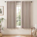 Topfinel Natural Beige Linen Blackout Curtains 2 Panels 63 Inch by Topfinel