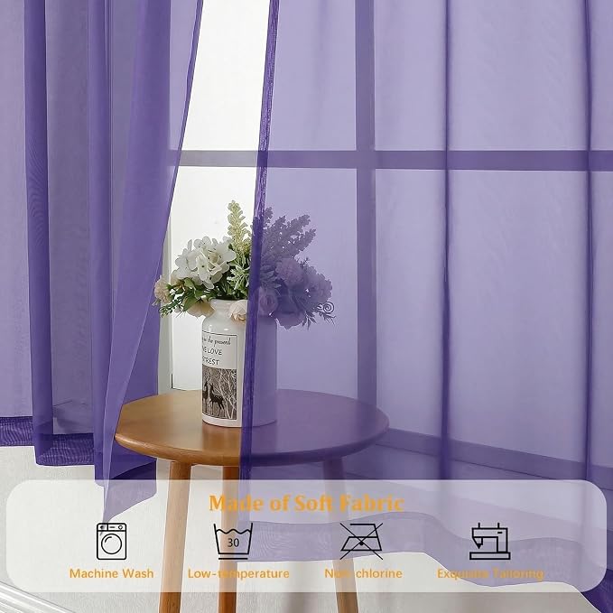 Gwine Sheer Curtains 63 Inch Length - Image 8