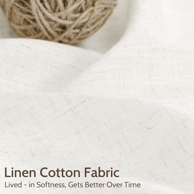 Nanspring Neutral Linen Curtains 90 Inches Long - Image 4