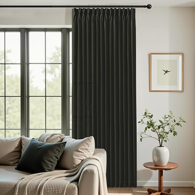 IVAPUPU Black Pinch Pleated 84 Inch Curtains - Image 6