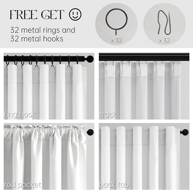 Topfinel Linen Blackout Curtains 86 Inches Long 2 Panels - Image 6