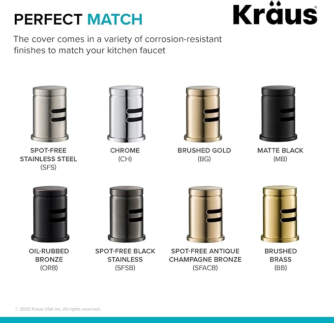 KRAUS Dishwasher Air Gap in Brushed Brass, KAG-1BB