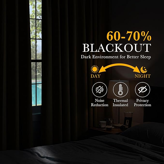 PONY DANCE 60% Light Blocking Curtains 95 inch Long, Room Darkening Curtains - Image 3