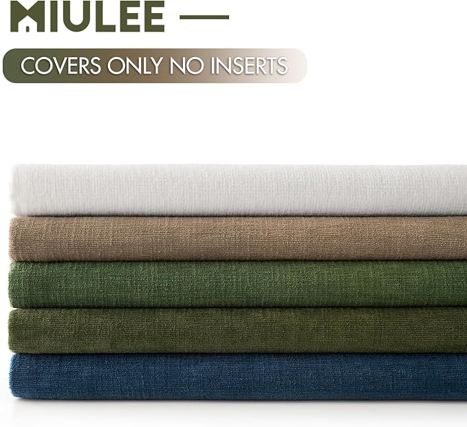MIULEE Light Brown Chenille Couch Throw Pillow Covers, 18x18 | Set of 2 - Image 6