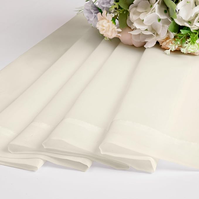 OWENIE Sheer Cream Curtains 84 Inch Length 2 Panels Set - Image 4