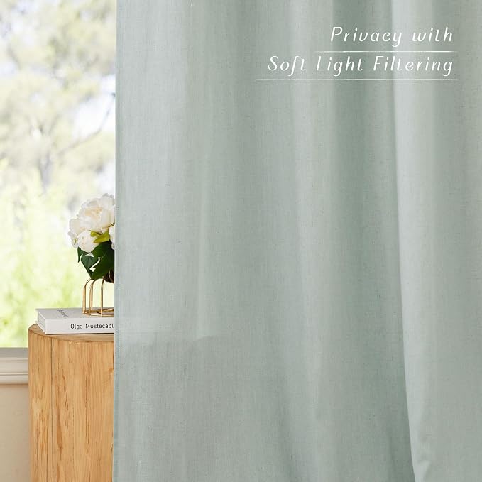 NICETOWN Rustic Linen 132 inch Long Curtains - Image 6