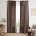 Cappuccino Linen Curtains 80 Inch Length by Nanspring