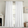 MIULEE White Linen Curtains 96 Inches Long 2 Panels by MIULEE