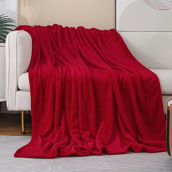 JIAHANNHA Red Throw Blanket Decorations Thin Fleece Blanket 50"x60", Super Soft by JIAHANNHA
