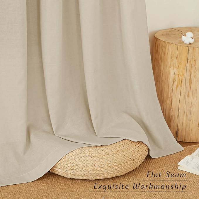 NICETOWN Linen Angora Window Curtains 84 inches Long, Grommet Thick Linen Blend - Image 2
