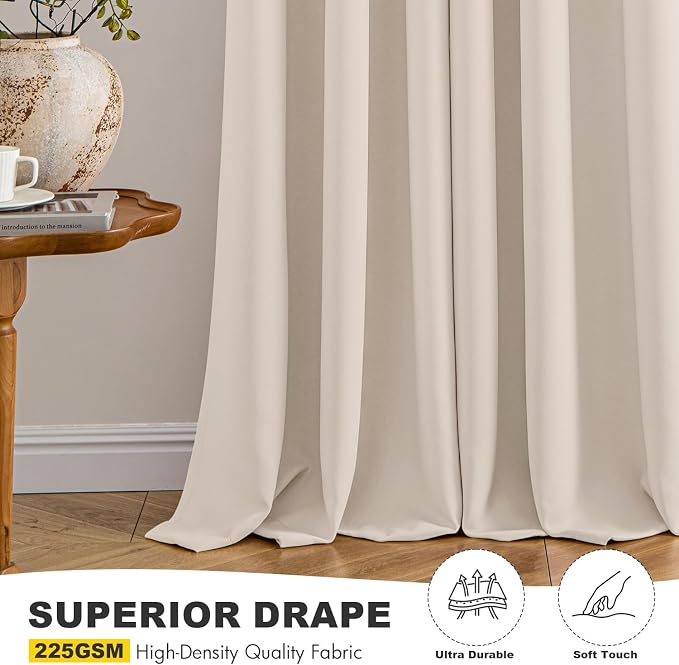 MIULEE Blackout Curtains for Bedroom 2 Panels 40 x 63 Inch Long Champagne | - Image 5