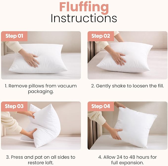 Utopia Bedding 26x26 Pillow Inserts, 2 Pack | Indoor cushion inserts - Image 3