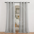NICETOWN Semi Sheer Grey Curtains 84 inches Long, Grommet Linen Weave Semi by NICETOWN
