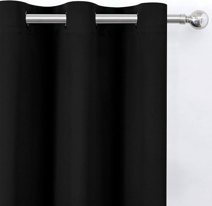 LEMOMO Black Thermal Blackout Curtains/42 x 95 Inch/Set of 2 Panels Room - Image 7