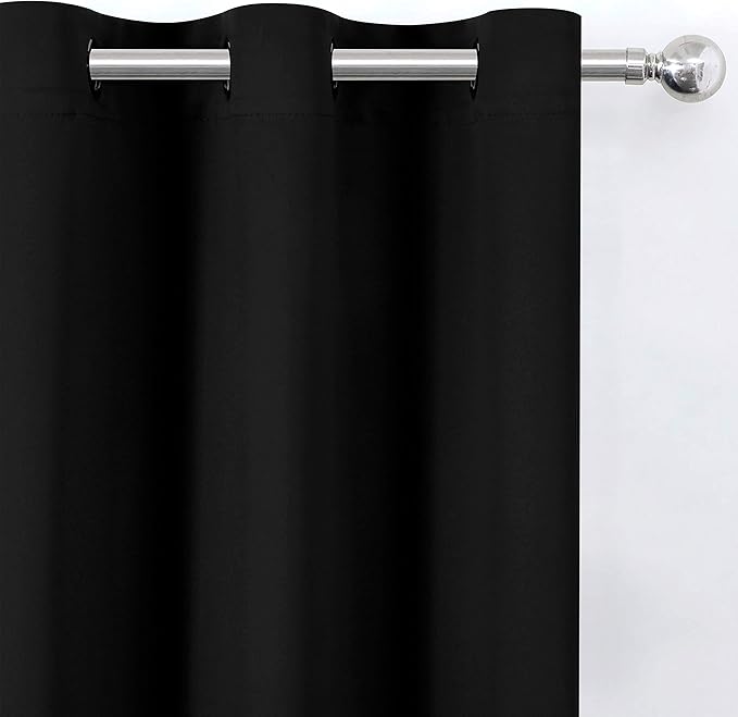 LEMOMO Black Thermal Blackout Curtains/52 x 72 Inch/Set of 2 Panels Room - Image 7