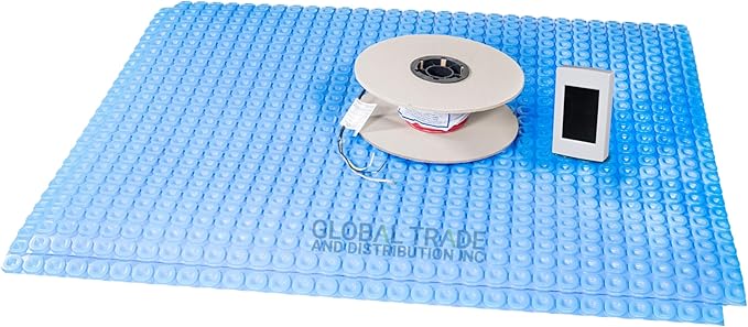 All-in-one Electric Radiant Floor Heating Kit 80 Sq Ft 120V with 2855401 Thermo Basic Non-programmable Thermostat, Heat Uncoupling Membrane, Underfloor Heat Cable, Safe Installation Tools
