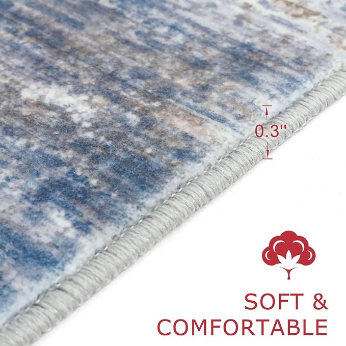 KOZYFLY 3x8 Ft Rug Modern Ombre Runner Rug - Image 2