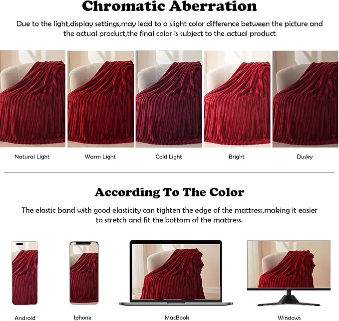 NEWCOSPLAY Fleece Ribbed Cozy Queen Blanket - Image 6