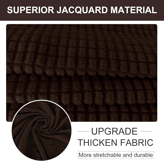 U-NICE HOME Loveseat Cover Stretch Couch Cover Sofa Slipcover, Chocolate | - Image 4