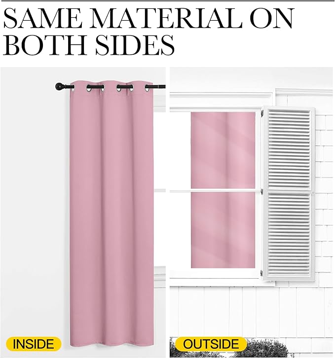 NICETOWN Crystal Pink Blackout Curtains Grommet - Image 6
