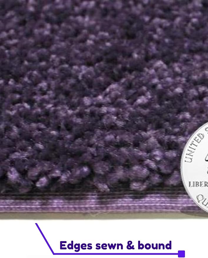 KOECKRITZ Soft and Colorful Kids Classroom Area Rugs (Passes Flammability Pill Test) Many Sizes and Bright Colors to Select from (3' x 12', Eggplant)