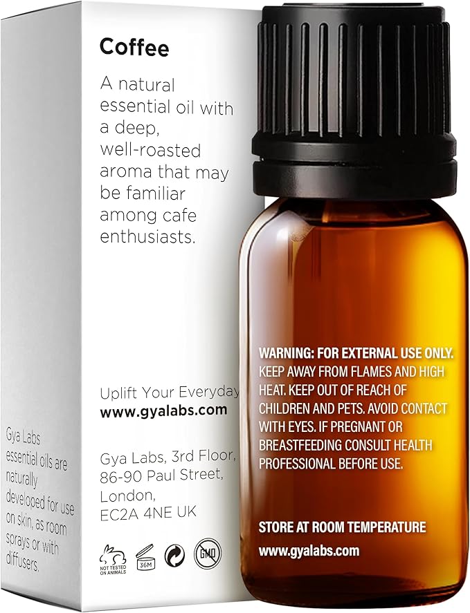 Gya Labs Coffee Essential Oil for Diffusers - 0.34 Fl Oz - 100% Pure Natural Coffee Oil for Hair, Skin, Aromatherapy Fragrance Bath Bombs, Spray & Candle Making Scent