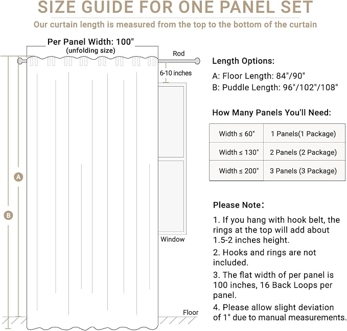 Faux Linen Total Blackout Sliding Door Curtains 84 Inches Long, Sage Green | - Image 7
