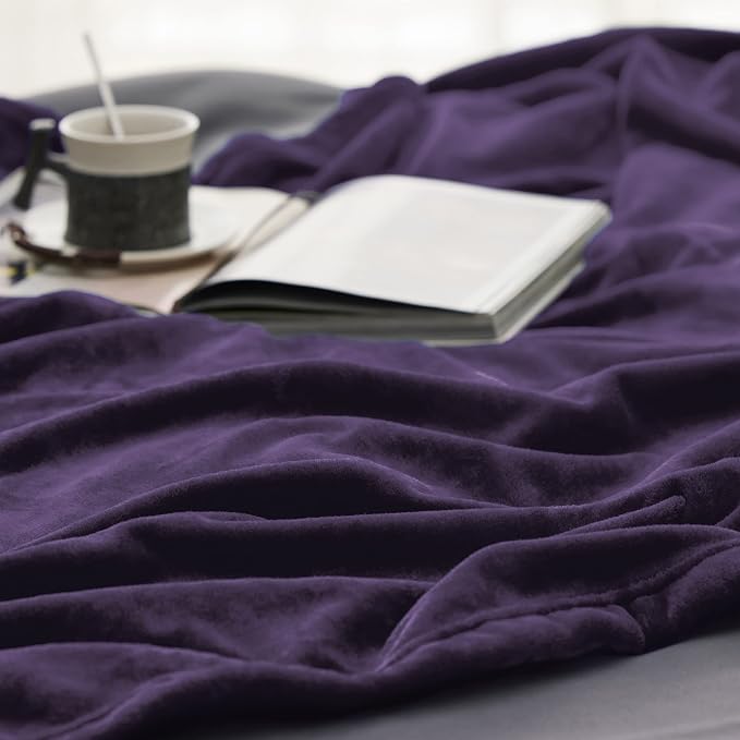 Bedsure GentleSoft Fleece Bed Blankets Large Size Purple - Image 5