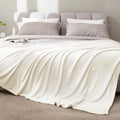 BEDELITE Fleece Blanket Full Size Cream Throw Blankets by BEDELITE