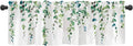 Watercolor Green Leaves Window Valance by debraleye