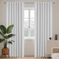 Joydeco 108 Inch 60% Blackout White Curtains 2 Panels, Elegant Soft Sheer by JOYDECO