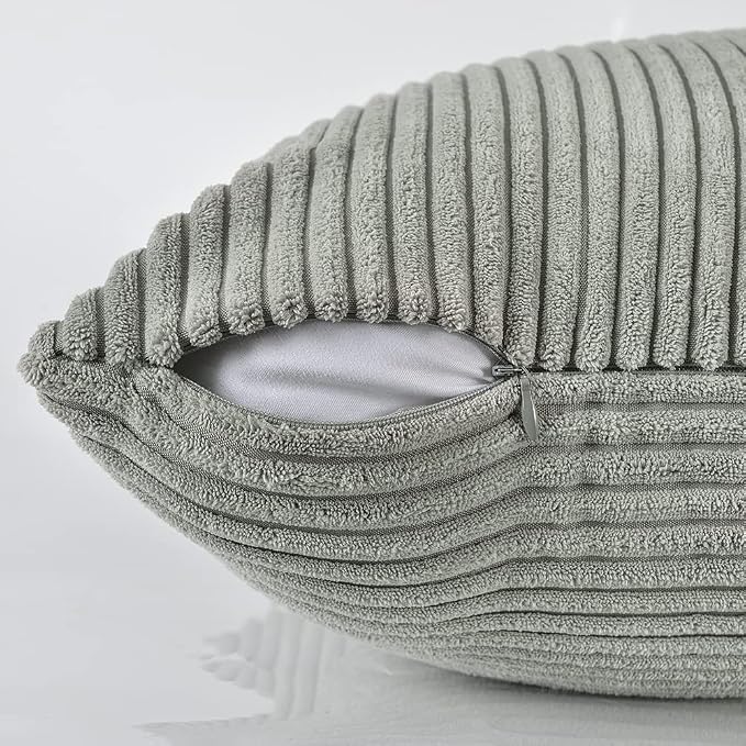 Fancy Homi 2 Packs Grey Big Decorative Throw Pillow Covers 24x24 Inch - Image 4