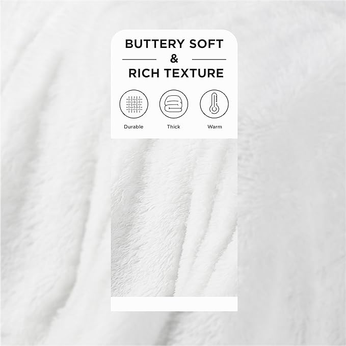 Bedsure GentleSoft Fuzzy Sherpa Faux Fur Twin Blanket White Cozy Gifts - Image 3